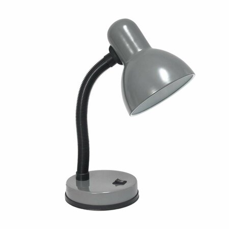 COMPETENCIA Basic Metal Desk Table Lamp with Flexible Hose Neck, Grey CO2519758